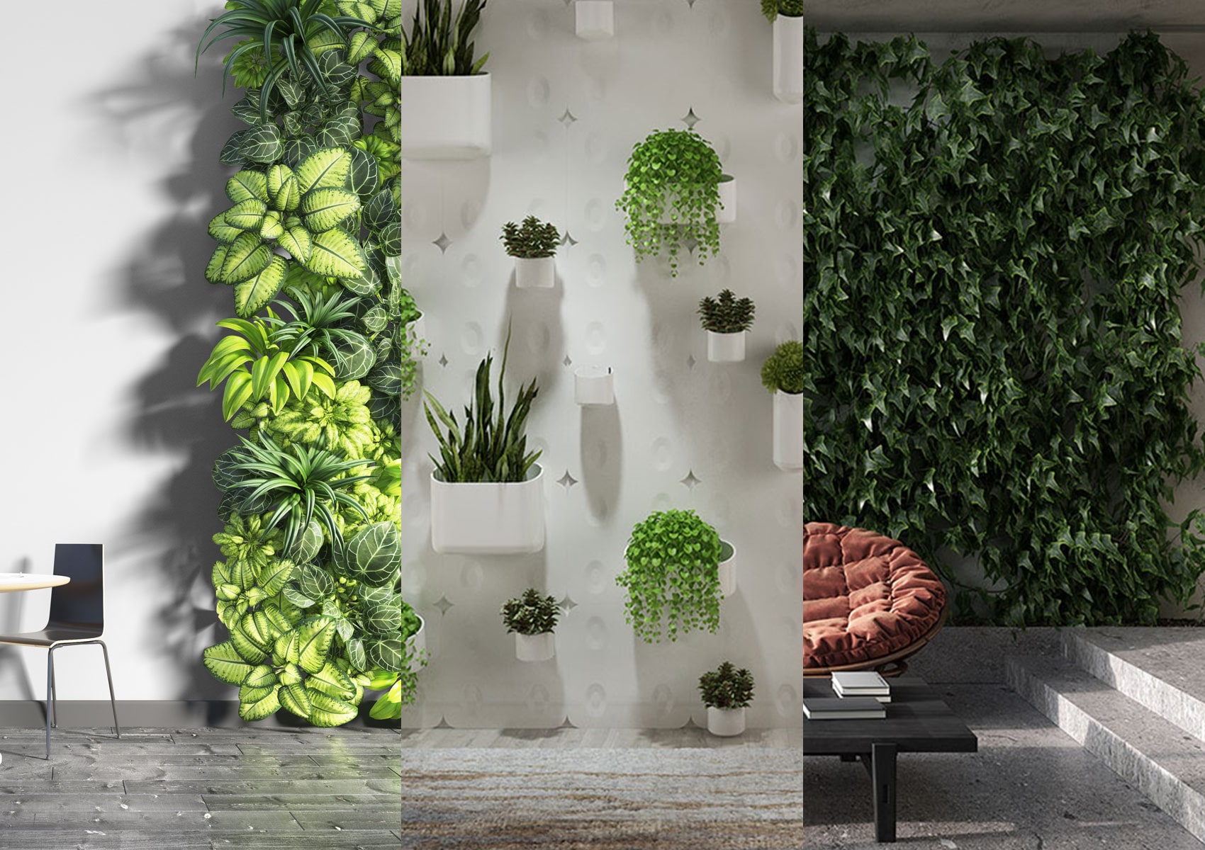 Giardini verticali nella stanza di casa parete verde vivente nel moderno  design d'interni diy idee di giardino verticale per il giardino di casa ai  generativo